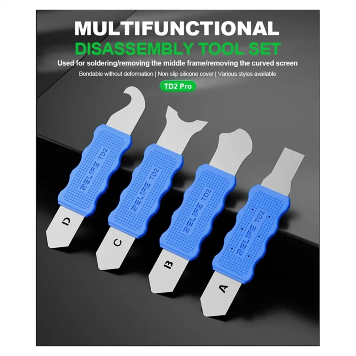 4in1 TD2 Pro LCD Disassembly Tool Set Use for Soldering Cured Screen Middle Frame Removal Phone Repair Tool
