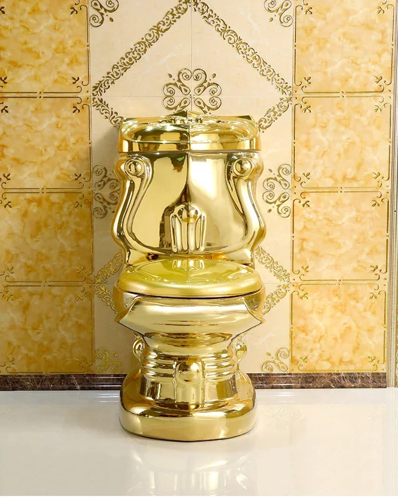 golden toilet retro hotel  embossed split toilet