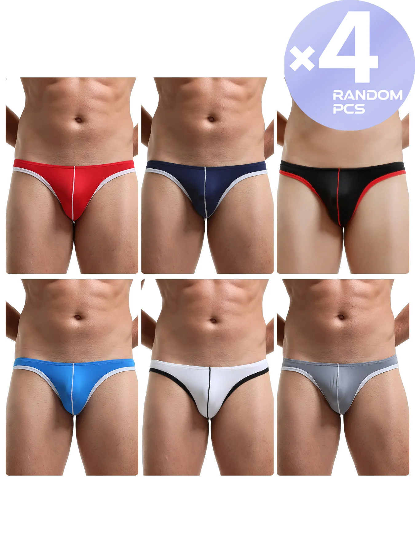 

Мужские стринги и стринги, сексуальные однотонные трусы с низкой посадкой, тонкие трусы из ледяного шелка с 3D U-образной выпуклостью, нижнее белье, трусики с Т-образной спинкой, 2/3/4 шт.