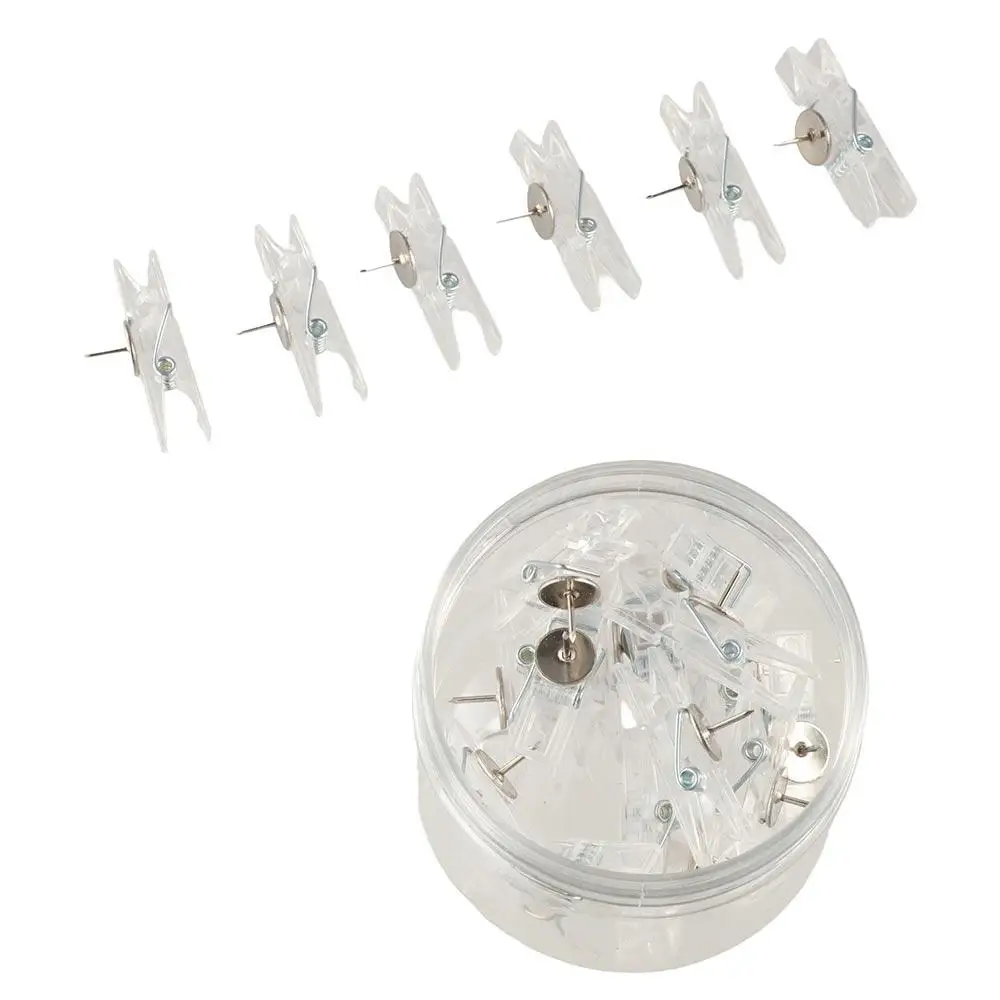 20Pcs/Box Mini Transparent Clip Thumbnails Portable Multifunctional Button Nails Wear Resistant Durable Transparent Pushpins