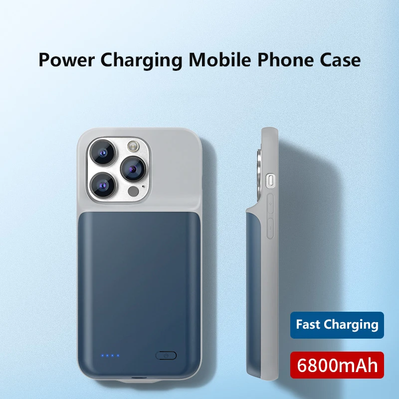 حافظة بطارية لهاتف آيفون 17 16 15 14 13 12 11 Pro Max 13 Mini X XS Max XR 6 7 8 SE 2 شاحن بنك الطاقة المحمول غطاء هاتف #3