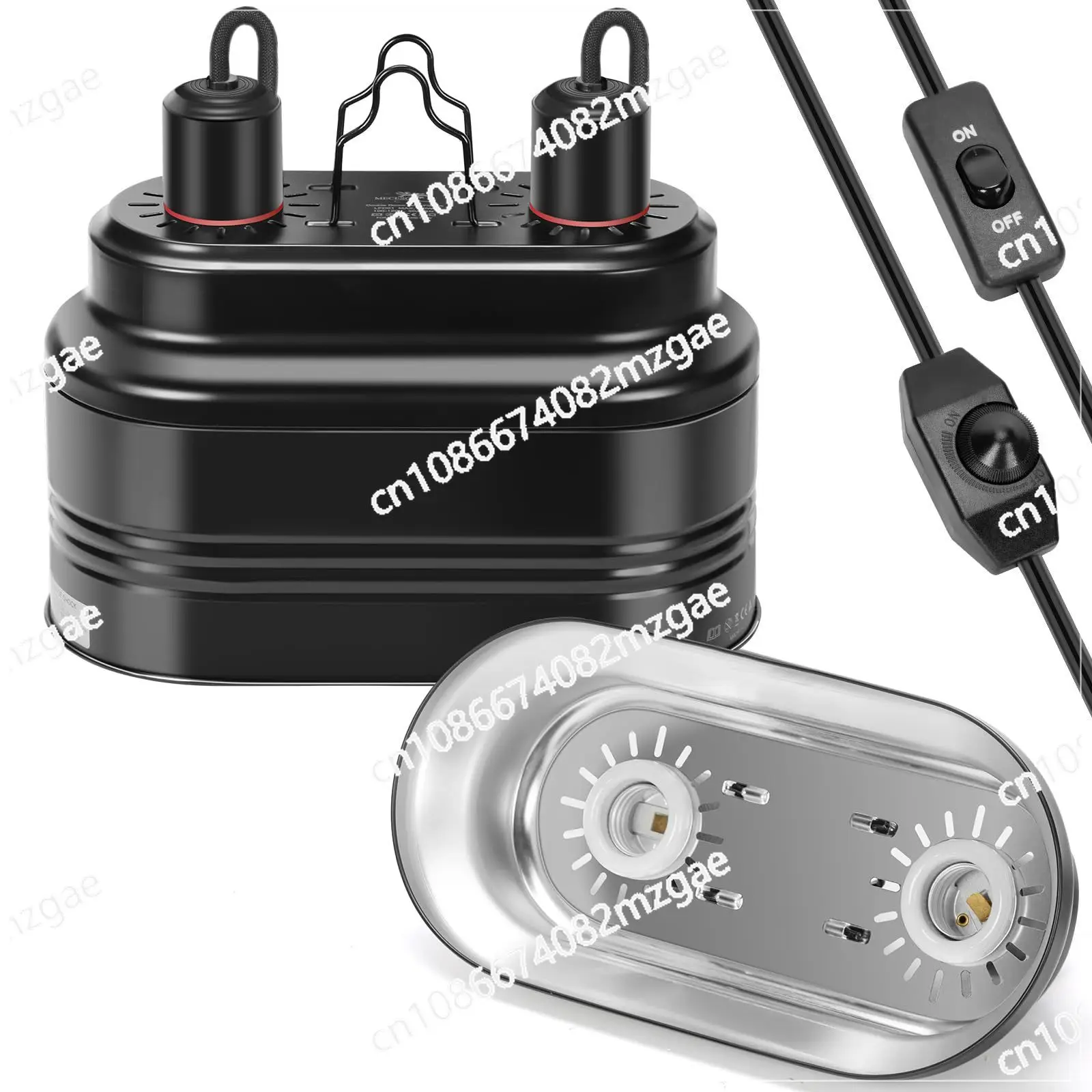 

Двойной абажур для скалолазания, рептилий, ручка контроля температуры, нагревательный светильник, лампа для скалолазания, черепахи, двойная налобная лампа