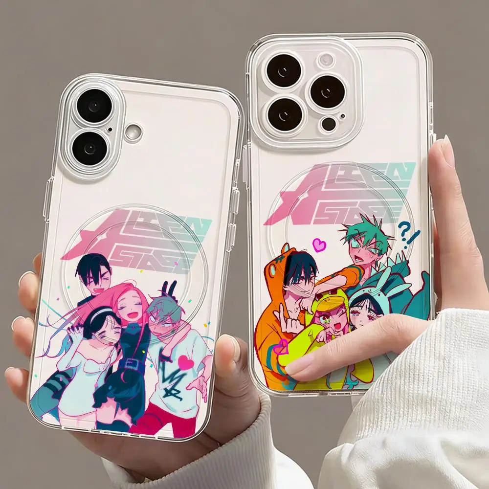 Anime A-Alien Stage Phone Case Magnetic Clear Case for iPhone 17 16 15 14 13 12 Pro Max Plus Slim Wireless Cover