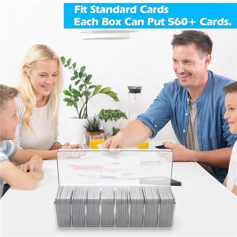 

4Pcs Trading Card Storage Box, Card Storage Box Plastic, Trading Card Case With Removable Dividers, For Standard Card-B51B