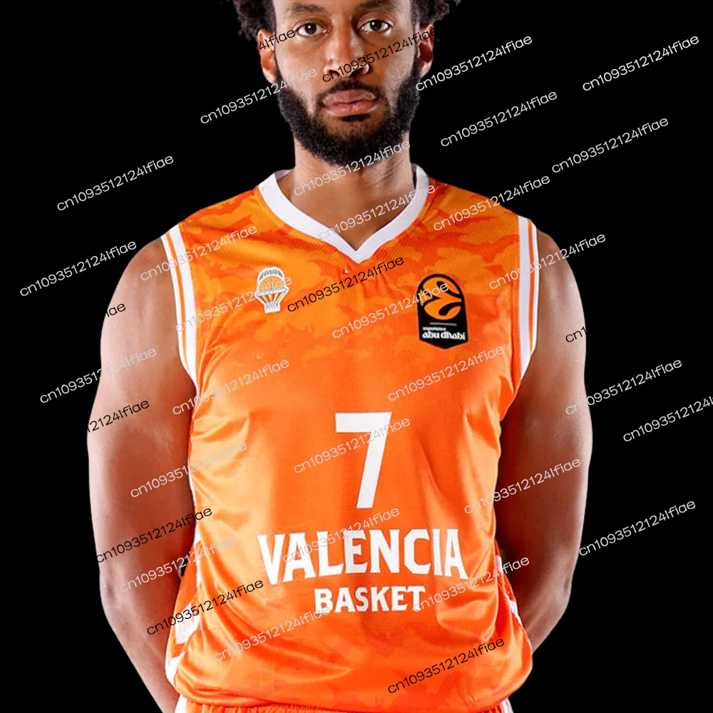 25/26 New Valencia Spain Basketball Vest, European Basketball Competition Jersey MONTERO Men #8 Vest Kids Special Jersey Kit 3