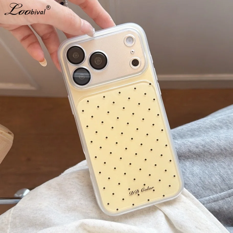 Luxuriöse Polka-Dot-Hülle in Bonbonfarben für iPhone 17 16 15 Pro Max 14 Wellenpunkt-Kamerafilm-Schutz Weiche TPU Stoßfeste Abdeckung