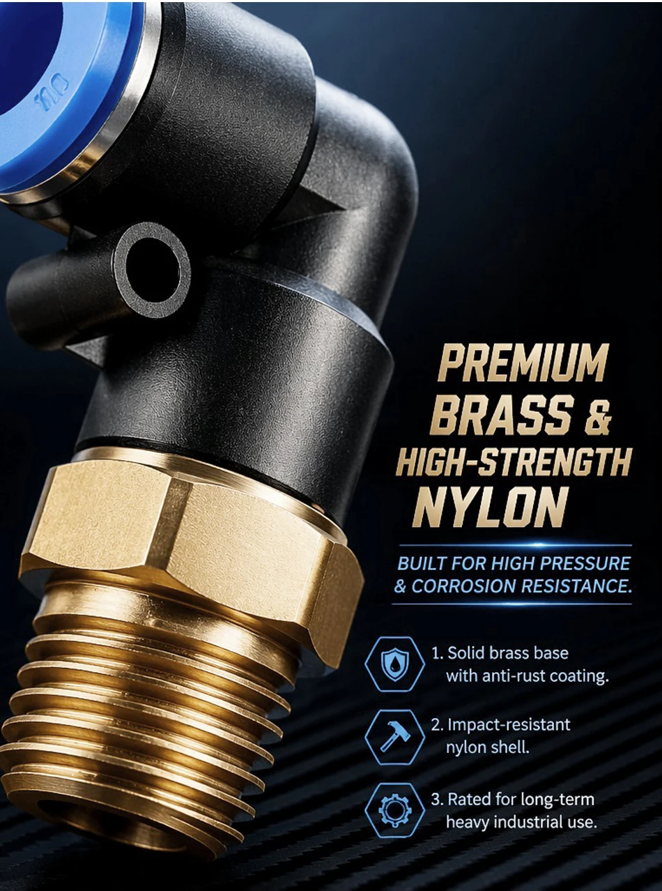 5PCS PL Series Straight Pneumatic Fittings - 12mm Hose to 1/8" 1/4" 3/8" 1/2" Thread Air Pipe Quick Connector for Compressor T&I Online Store