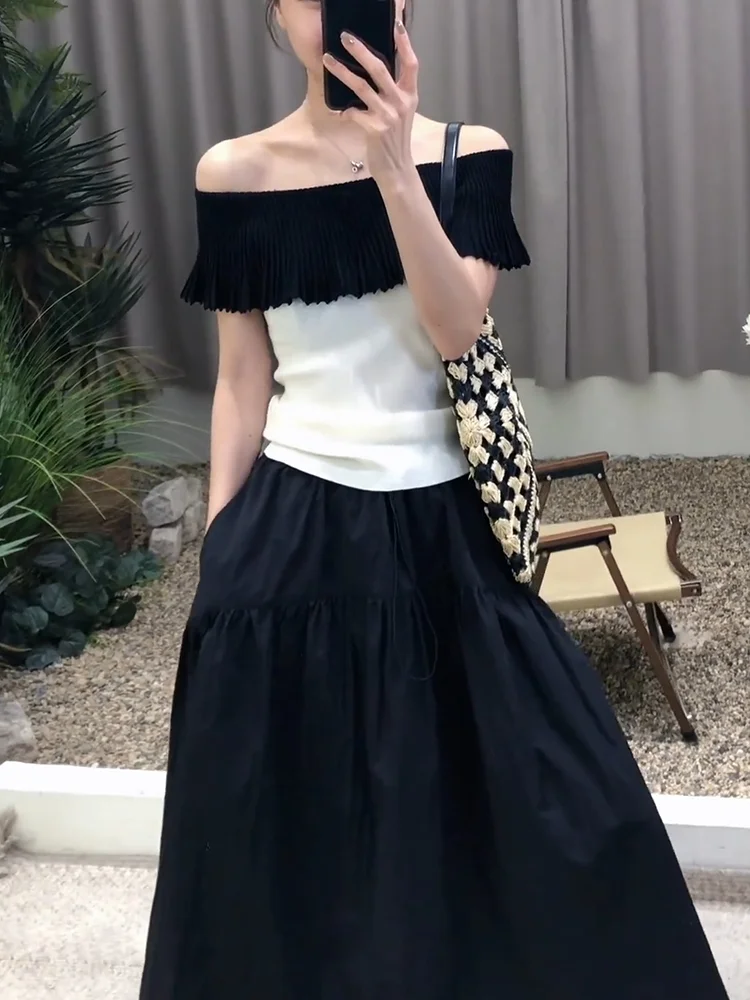 

Новинка лета: корейский стиль, топ с эффектом стройности и скрытия складок на плечах, для женщин, больших размеров, для повседневной носки.