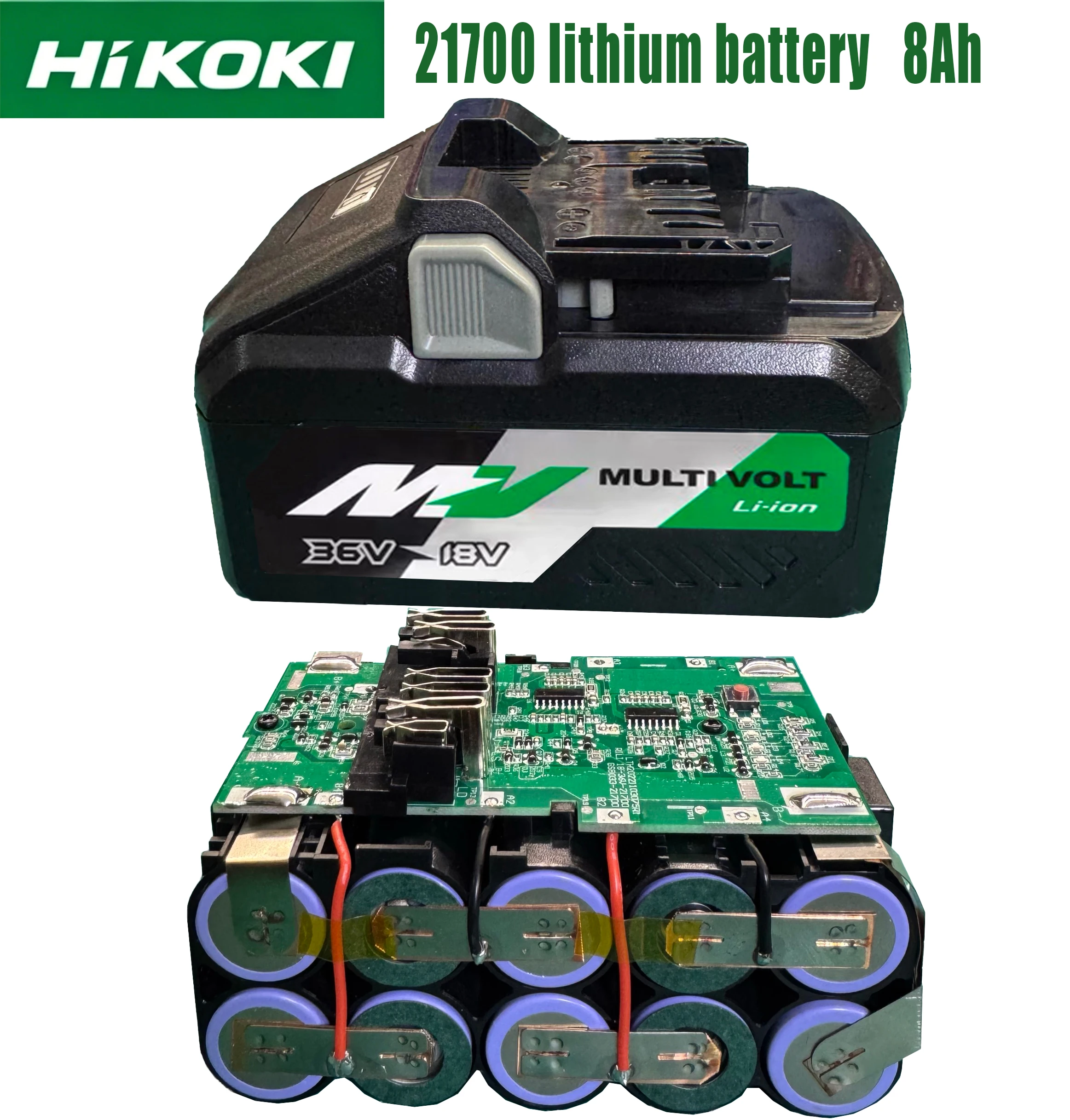 Hitachi HiKOKI: 36V 8.0Ah 21700 High Capacity Li-ion Battery, Rechargeable Replacement for BSL1860 BSL1840 DS18DSL