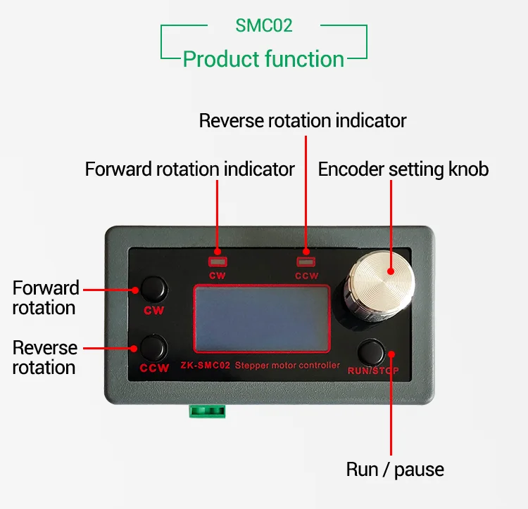 SMC02 Stepper Motor Driver and Controller Module DC 10-30V 4A Reverse Pulse Speed Control Programmable PLC Serial Communication