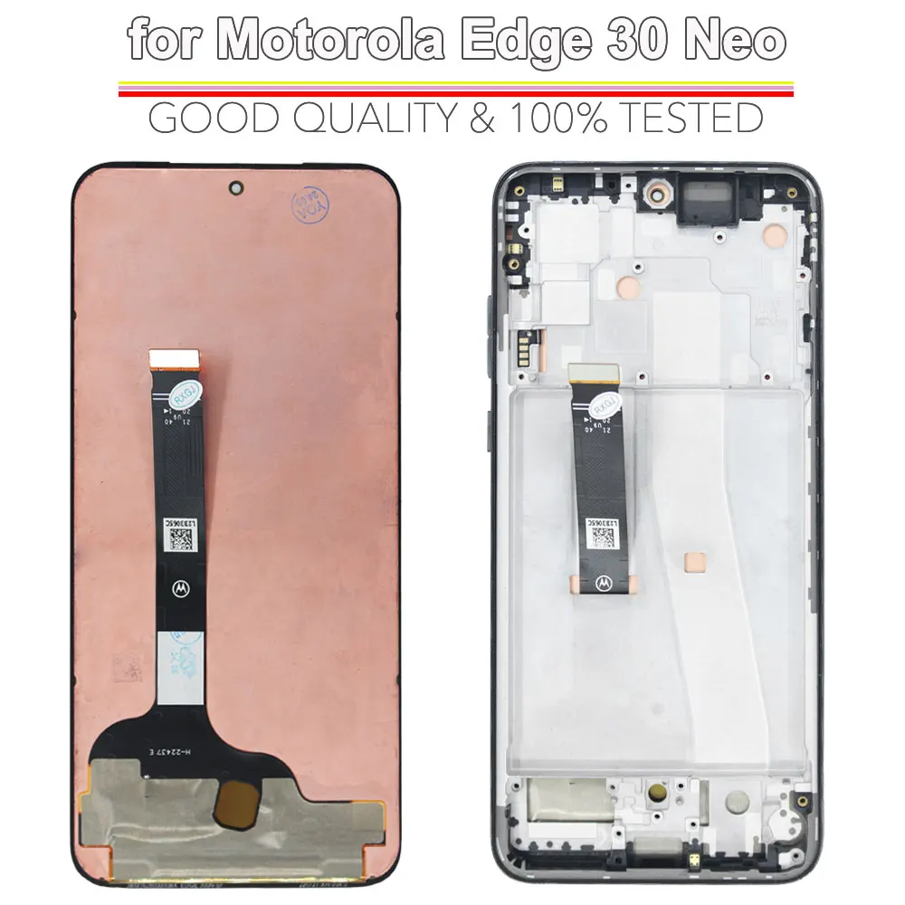 모토로라 모토 엣지 30 네오용 슈퍼 AMOLED LCD, 모토 엣지 30 네오 XT2245-1용 LCD 디스플레이 터치 스크린 디지타이저 교체
