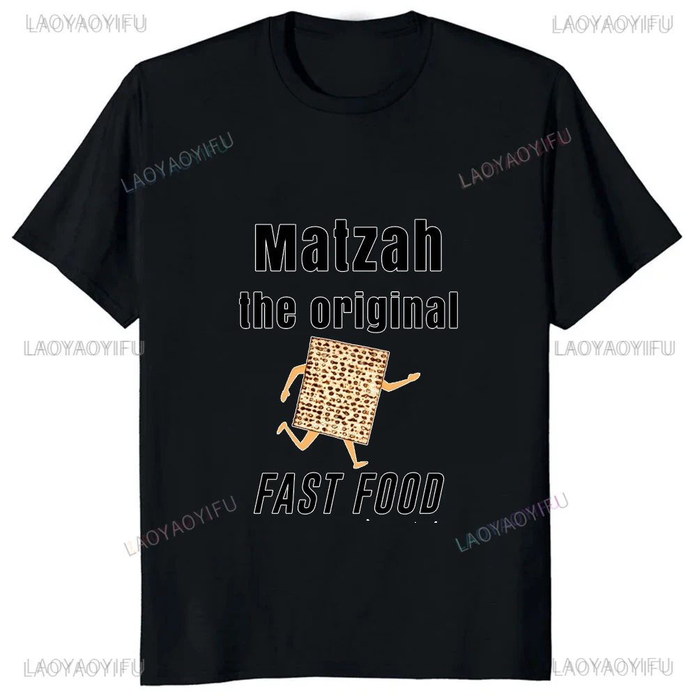 The Original Fast Food Matzah Printed Funny TShirt Jewish Passover Classic Fahsion Man Clothing Y2k Streetwear Hip Hop Loose Tee