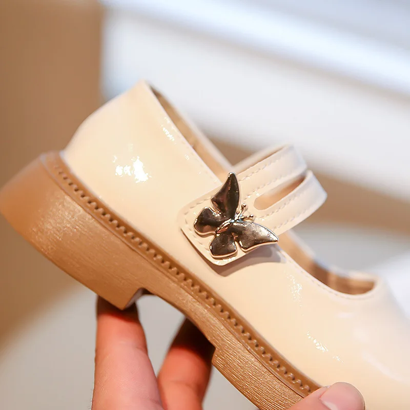 Chaussures de princesse en cuir pour enfants, chaussures provoqué pour petites filles, chaussures de performance pour écoliers, noir, mode printemps et automne