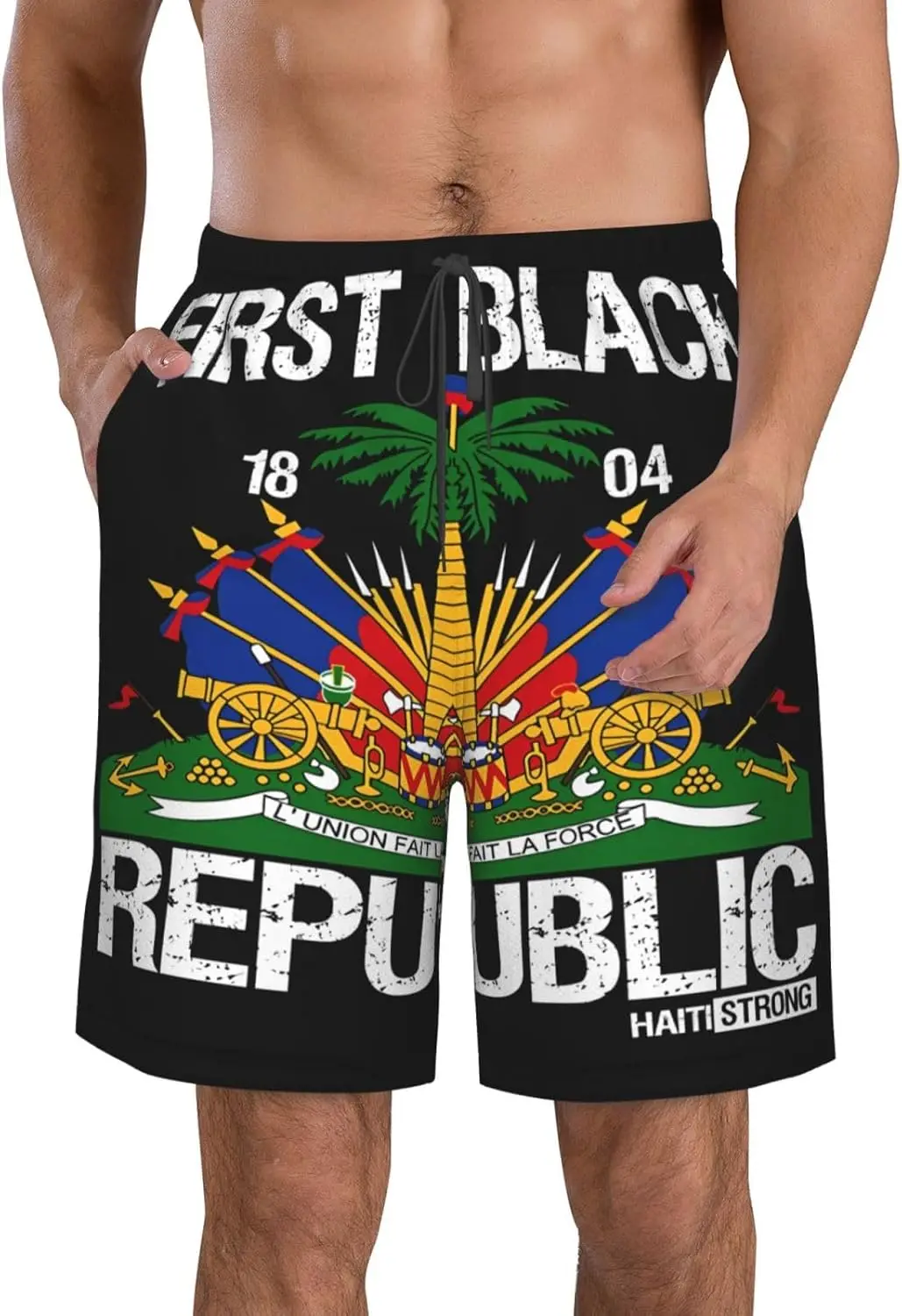 Men's Beach Shorts Casual Swim Trunks Quick Dry Board Short Hawaii Bathing Suit Elastic Waist Drawstring Sport Trunk