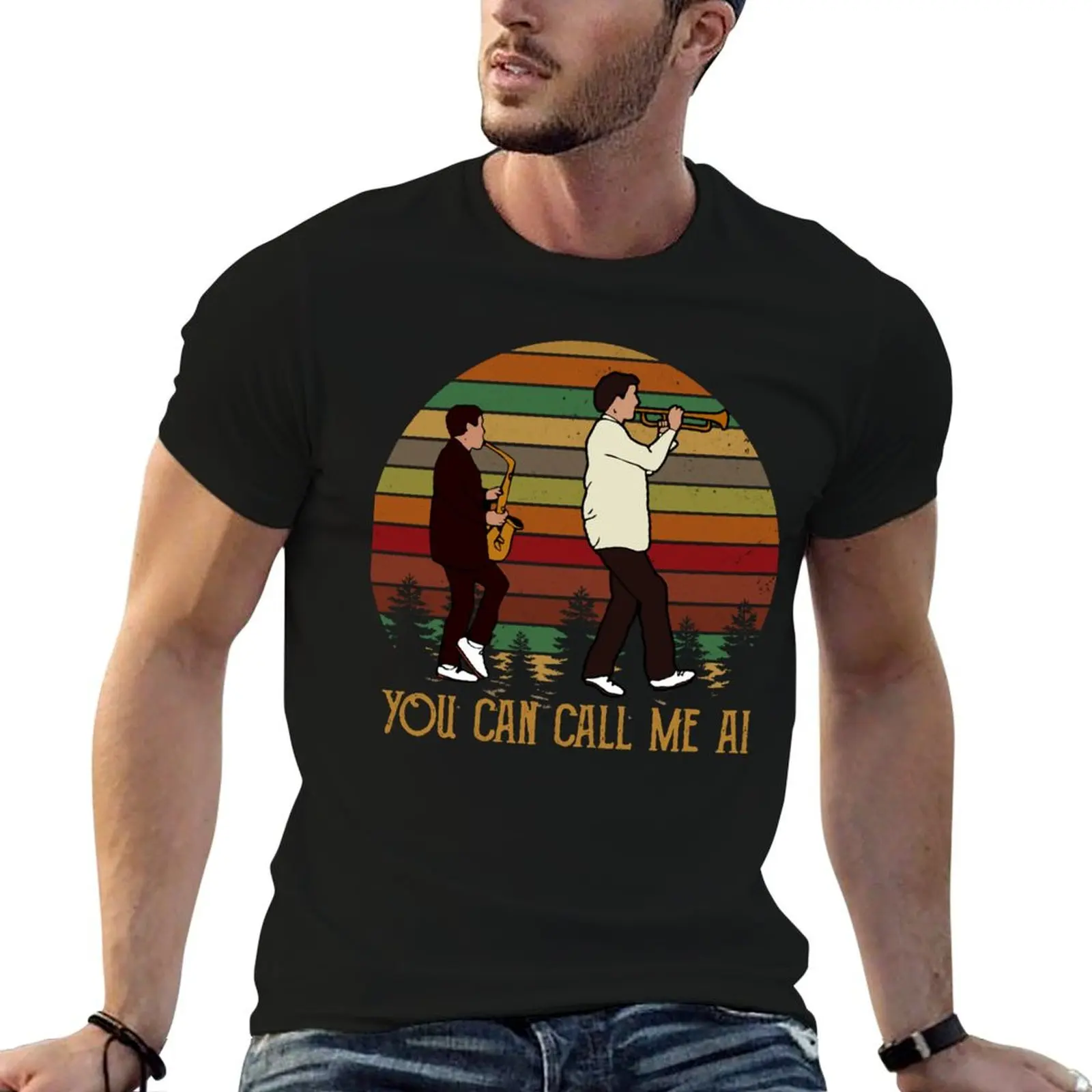Mens Funny You Can Call Me Al Paul Simon Vintage Version Gifts For Fan T-Shirt Vintage Style Printed Top
