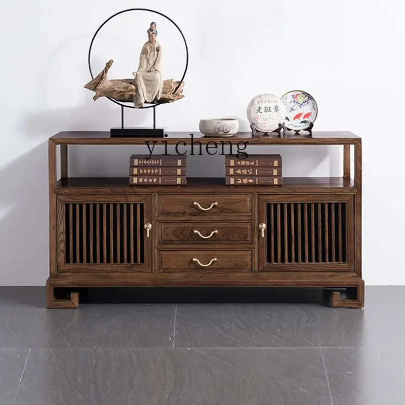 

black walnut side cabinet solid wood kitchen living room porch locker elm locker