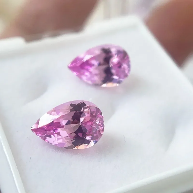 Laborgezüchteter Saphir im Birnenförmigen Schliff, Rosa Farbe, DIY-Charms, Schmuckherstellung, Hauptmaterialien – Detail 5