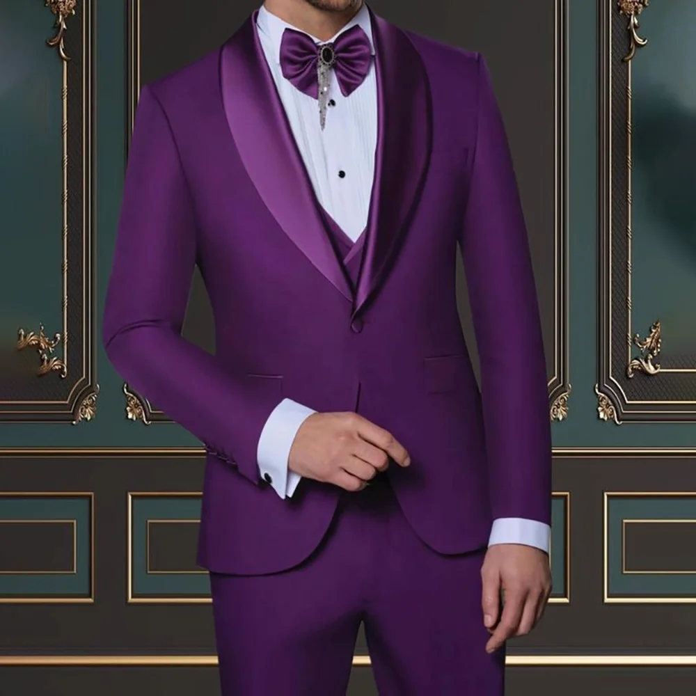 

New Arrival Notch Lapel Suits For Men Elegant Single Breasted Casual Slim Clothing Fashion Office Business Formal Suit 3 Piece