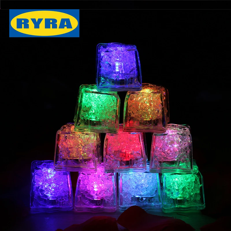 1PC Luminous LED Ice Cubes Kids Fun Water Toy Glowing Party Festival Bar Wine Glass Decoration Supplies Children\'s Bath TOYS