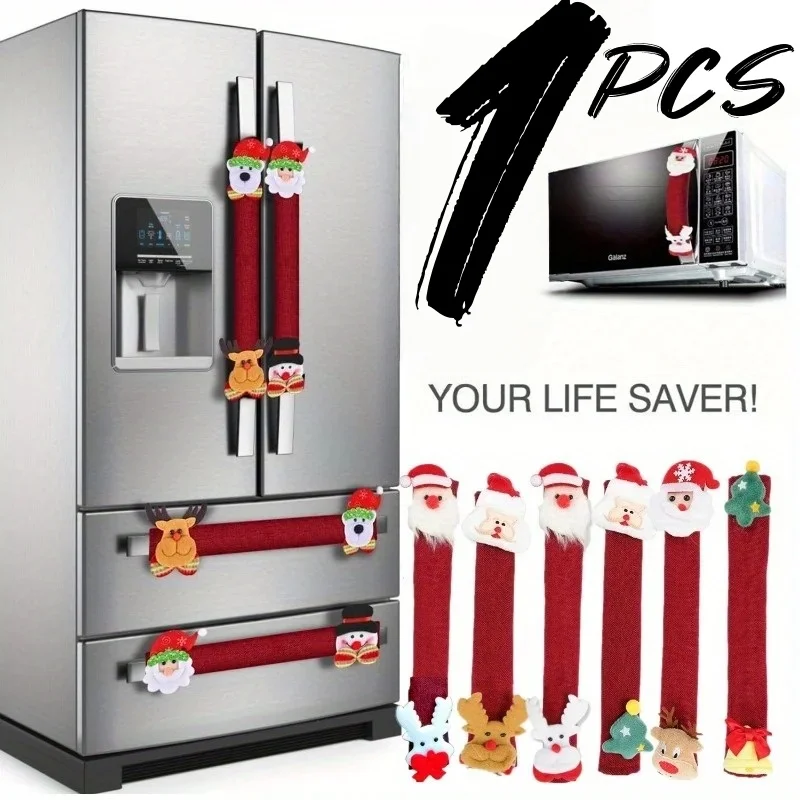 1pc Tür Pull Handschuhe Weihnachten Dekoration Praktische Küchengerät Griff Abdeckungen für Neujahr Weihnachten Mikrowelle Kühlschrank Ofen
