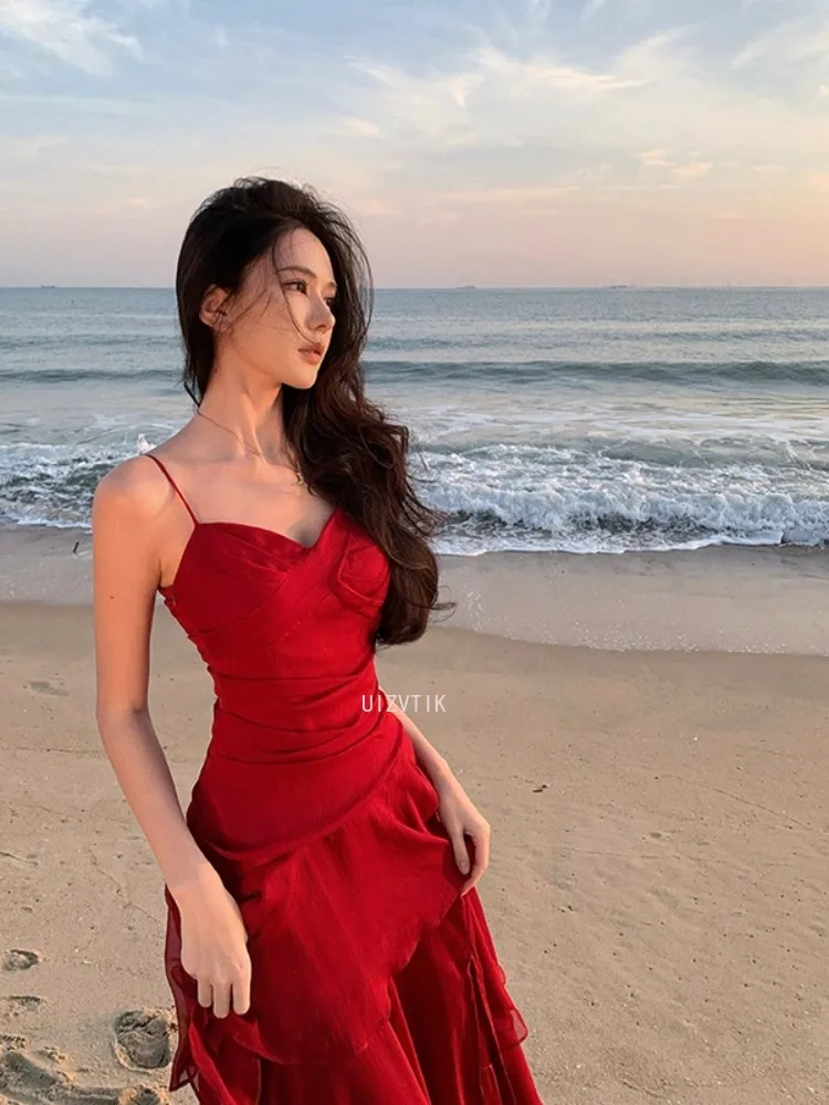 Vestidos largos elegantes con volantes para mujer, vestido Sexy de fiesta de cumpleaños con hombros descubiertos, corte en A, informal, para sesión de fotos, bata nueva para mujer