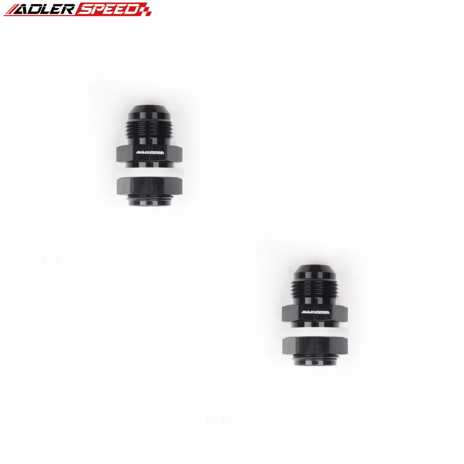2pcs Male 6AN 8AN 10AN 12AN Fuel Cell Bulkhead Fitting Adapter With Washer Aluminum Black Auto Accessories