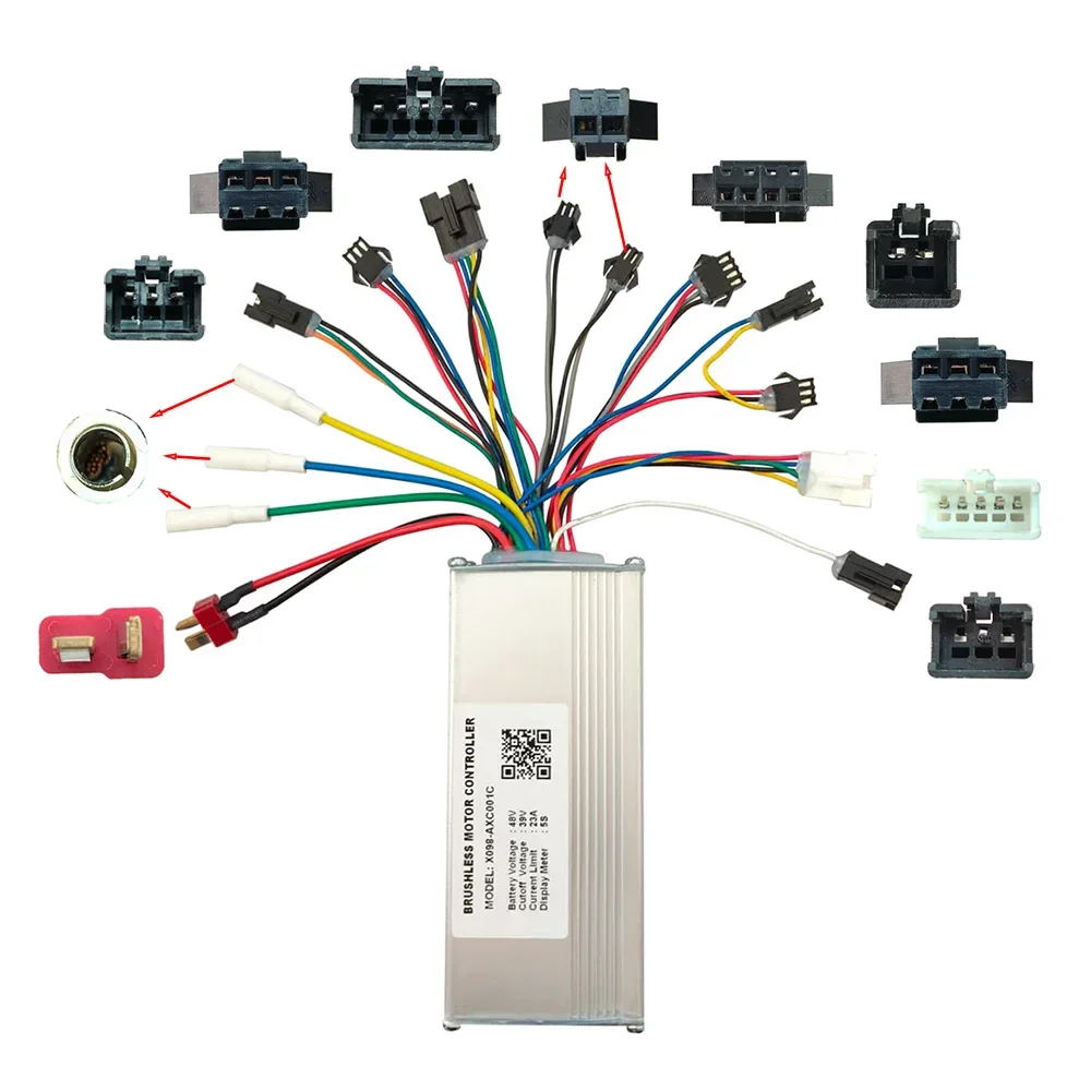 

Nulkomma Electric Bicycle Brushless Motor Controller X098-AXC001C 48V 23A 5S for Electric Scooters MTB Ebike Accessories Speed