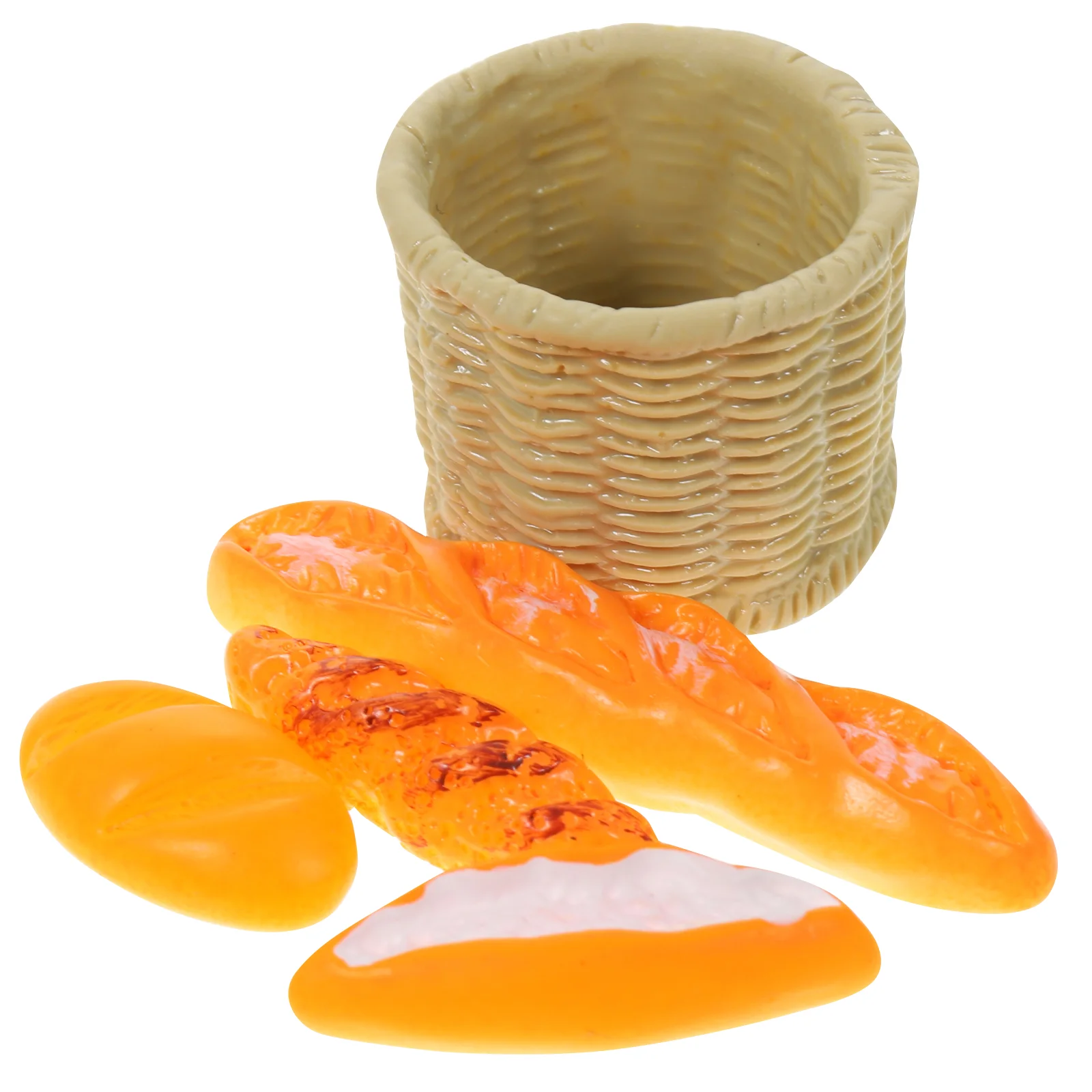 

1 Set Mini Bread Basket Bread Models Mini House Ornament Dollhouse Resin Crafts mini bread basket decor