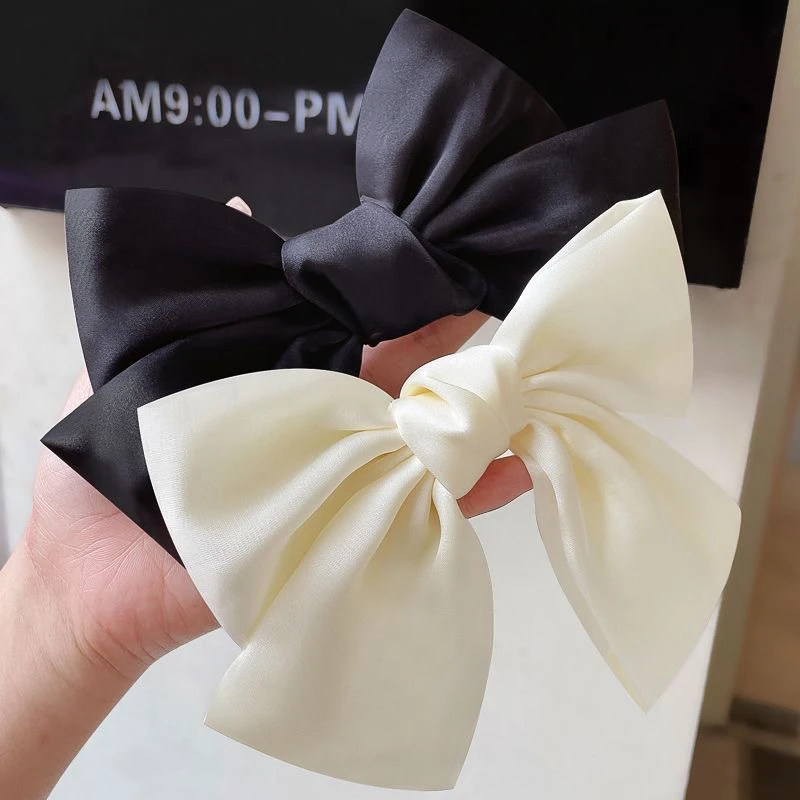 Schwarzes Haarband mit großer Schleife, Haarnadel für Damen, neue Clip-Haaraccessoires, Herbst-Haarnadel【AliS8】 – Detail 6