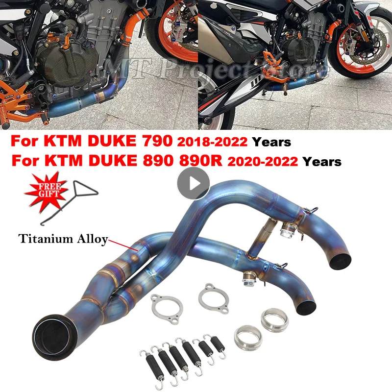 

Titanium Alloy Front Link Pipe For KTM DUKE 790 890 890R DUKE790 DUKE890 2018 - 2022 Motorcycle Exhaust Escape Modified Muffler