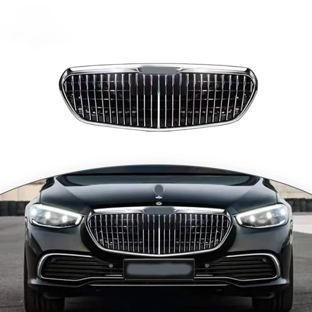 

For S Class W223 Auto Car Accessory Replacement Upgrade Part ABS Center Grille Hood Grille Exterior Bumper Grille for Exterior