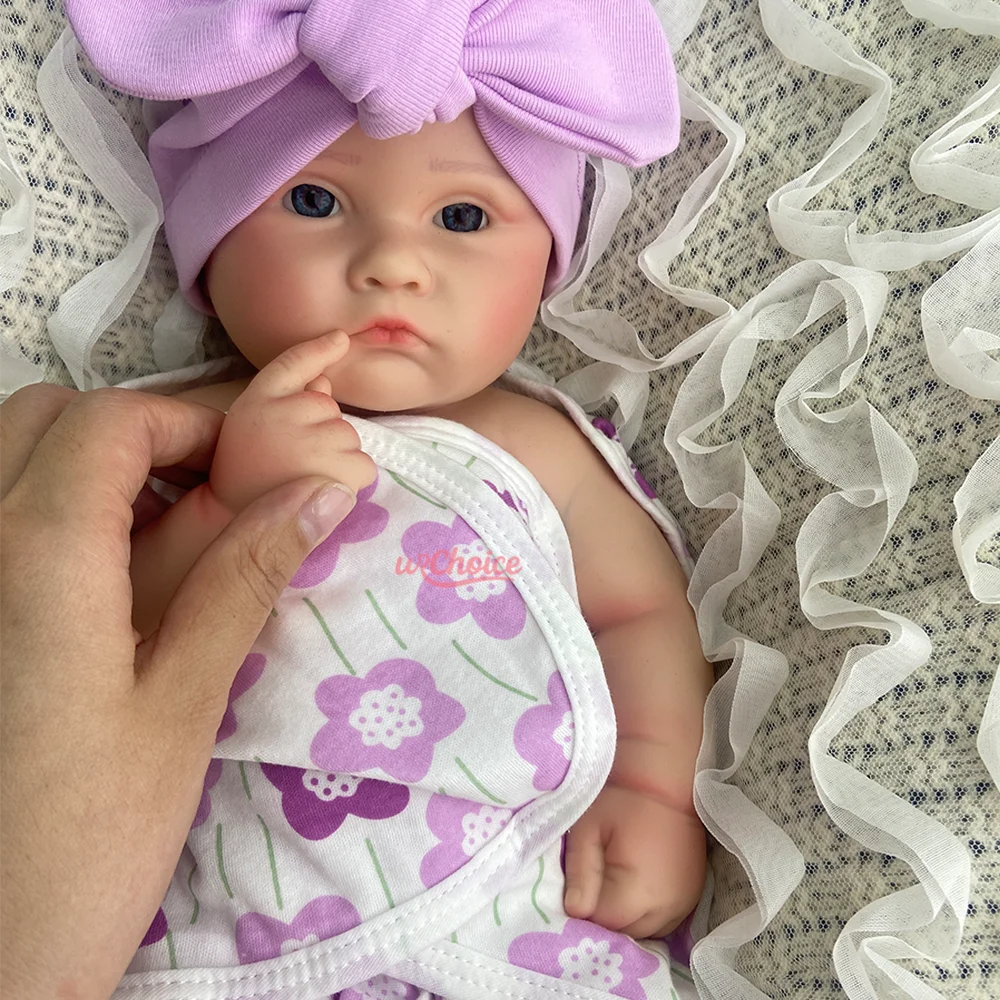 ตุ๊กตาซิลิโคนเหมือนจริง ขนาด 18 นิ้ว รุ่น Bright Eyes Sweet Baby Dolls ของเล่นแบบมีปฏิสัมพันธ์ พร้อมฟังก์ชั่นให้อาหารและปากเปิดได้