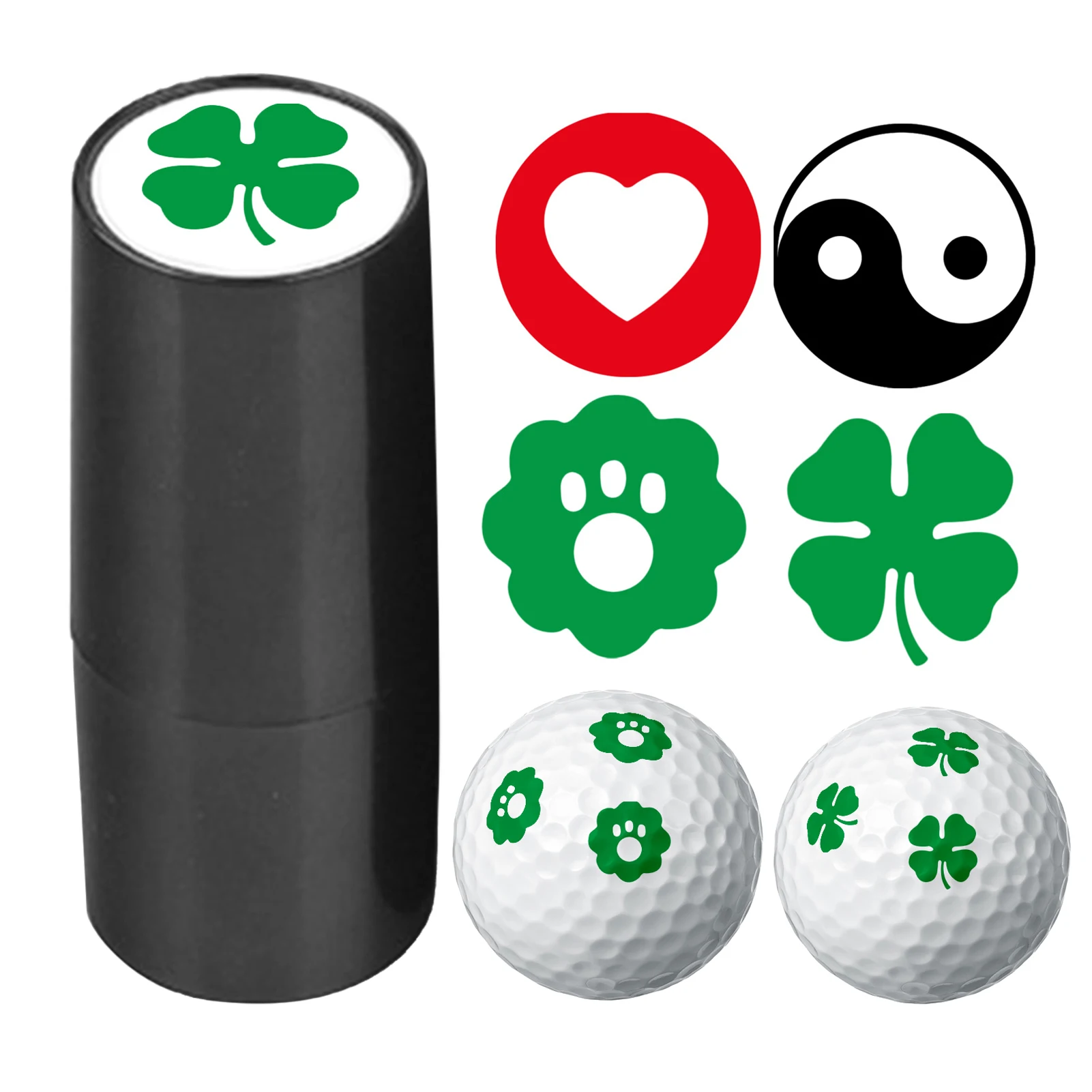 

1PCS Golf Ball Clover Stamps And Green Ink Golf Ball Stamper Golf Ball Marker For Golfer Present Golf Learner Golf Accessories