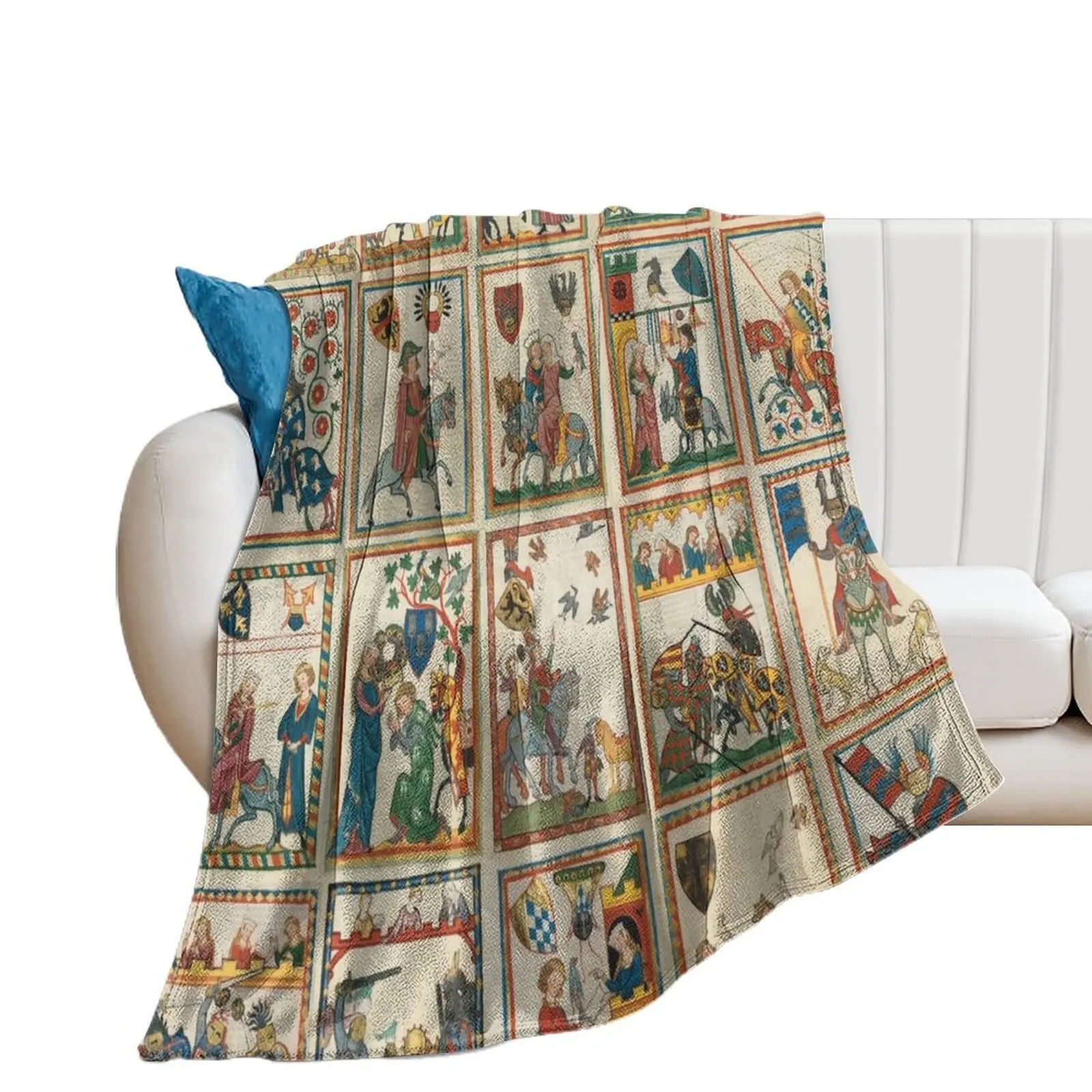 Codex Manesse Throw Blanket Beautifuls for sofa Blankets