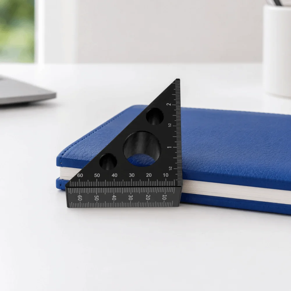 Aluminum Alloy Triangle Ruler Thickened Design High Precision Layout Measuring Tool 45/90 Degree Angle Ruler For Woodworking