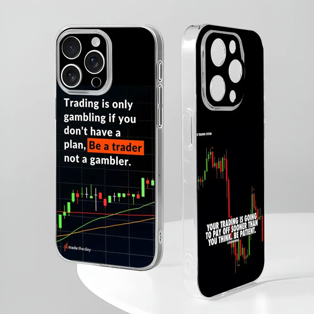 Day Trading Day Trader Trader Trading Phone Case New For IPhone 16 15 14 12 13 11 Pro Max Mini X XR XS Plus Black Silicone Trans