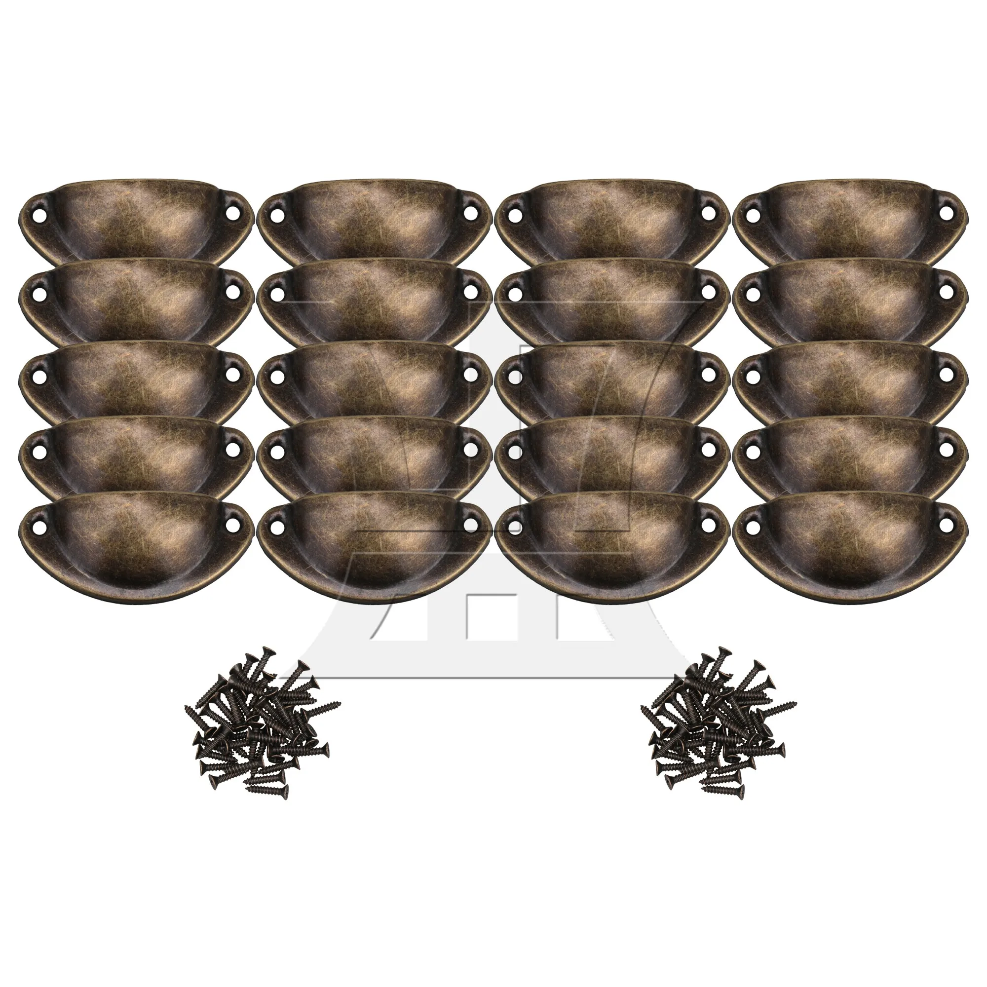 

20 Pcs Bronzy Semicircle Shape Drawer Shell Pull Handle 5x2cm w/ Screw