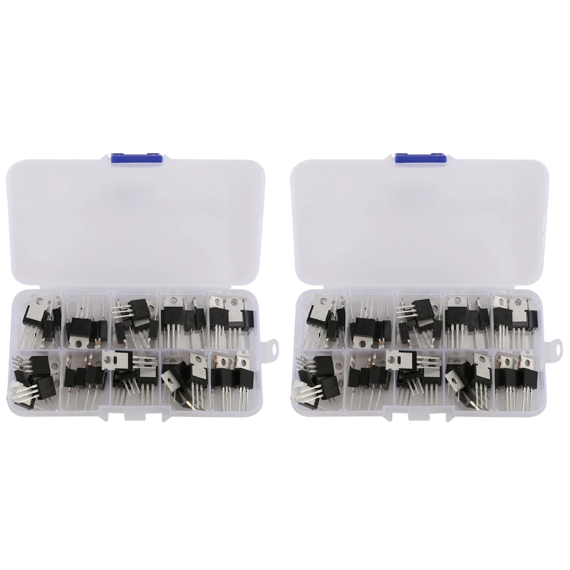 100Pcs 10Types IRF Series Mosfet Transistors Assortment Kit, Including IRFZ44/510/520/530/540/640/740/840/3205/9540