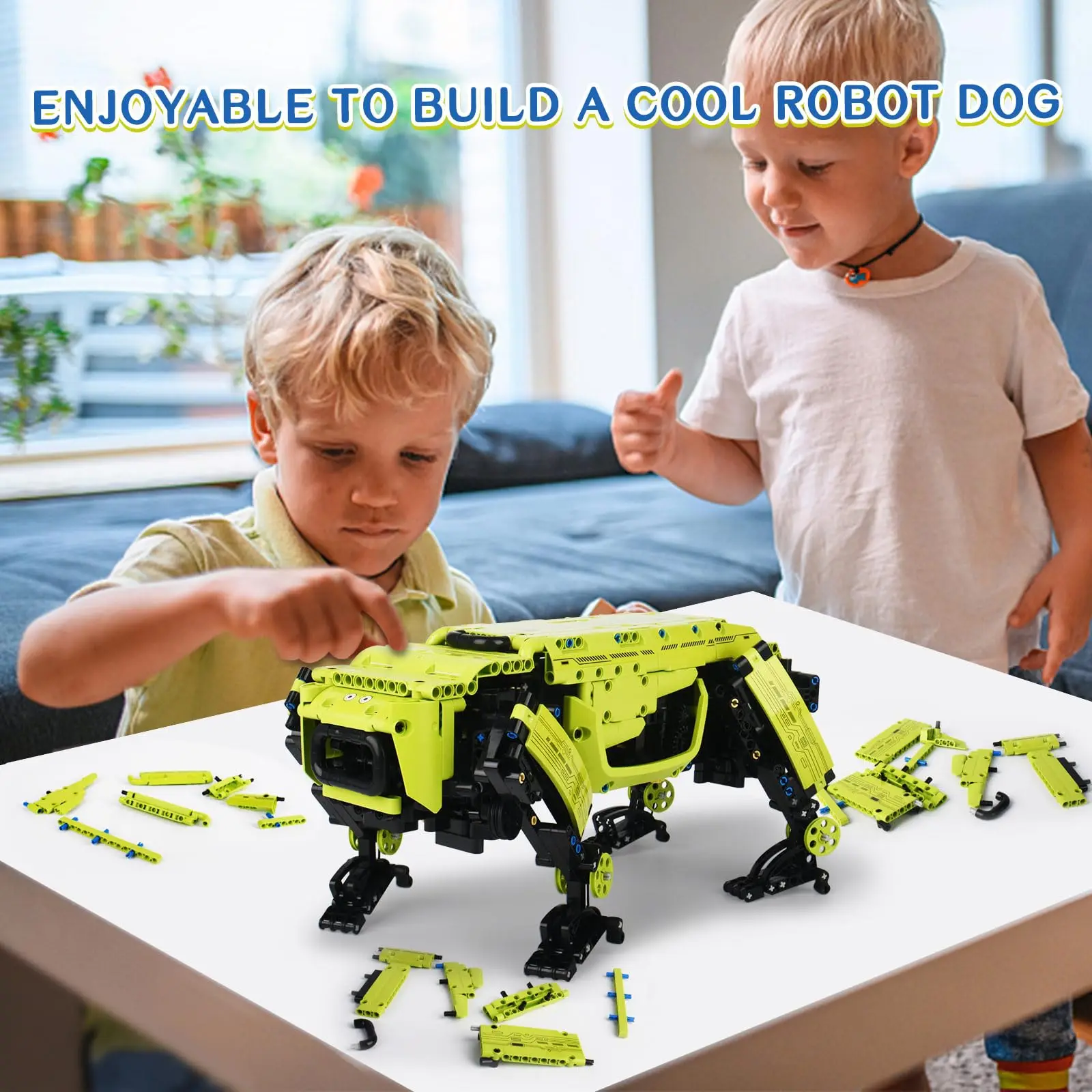 Kit de briques de chien qui marche avec télécommande technique, jouets robots, blocs de construction de chien Alpha, cadeaux pour garçons adultes