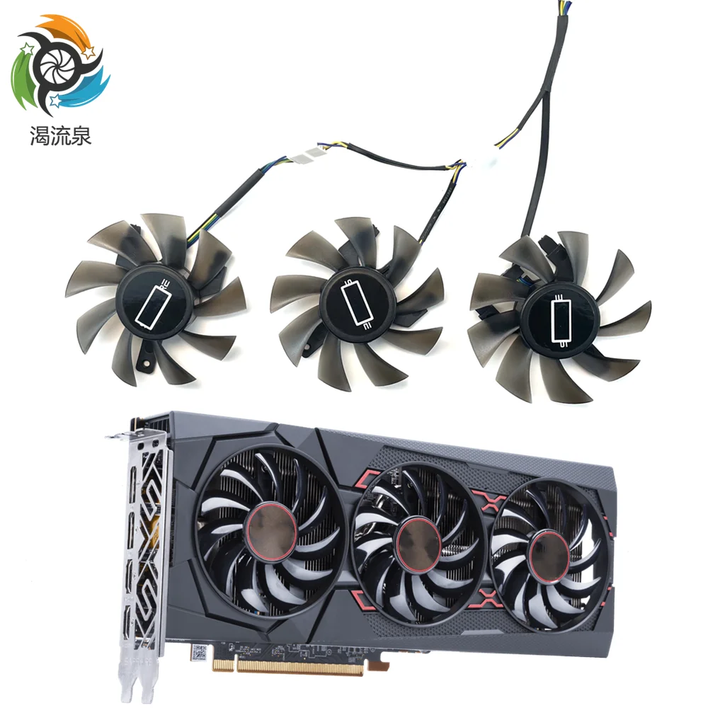 New 3pcs/set 75mm FD7010H12S Cooling Fan Replacement For SAPPHIRE PULSE RX 5600 XT 6G D6 PRO OC Graphics Card Cooler fan