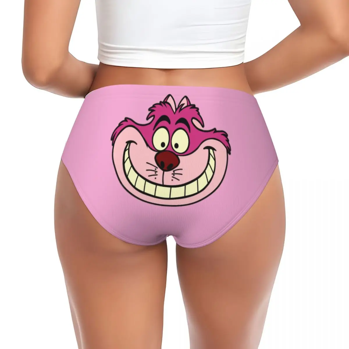 Custom Cheshire Cat Brief Panties Women's Comfort Stretch Animal Alice In Wonderland Underwear