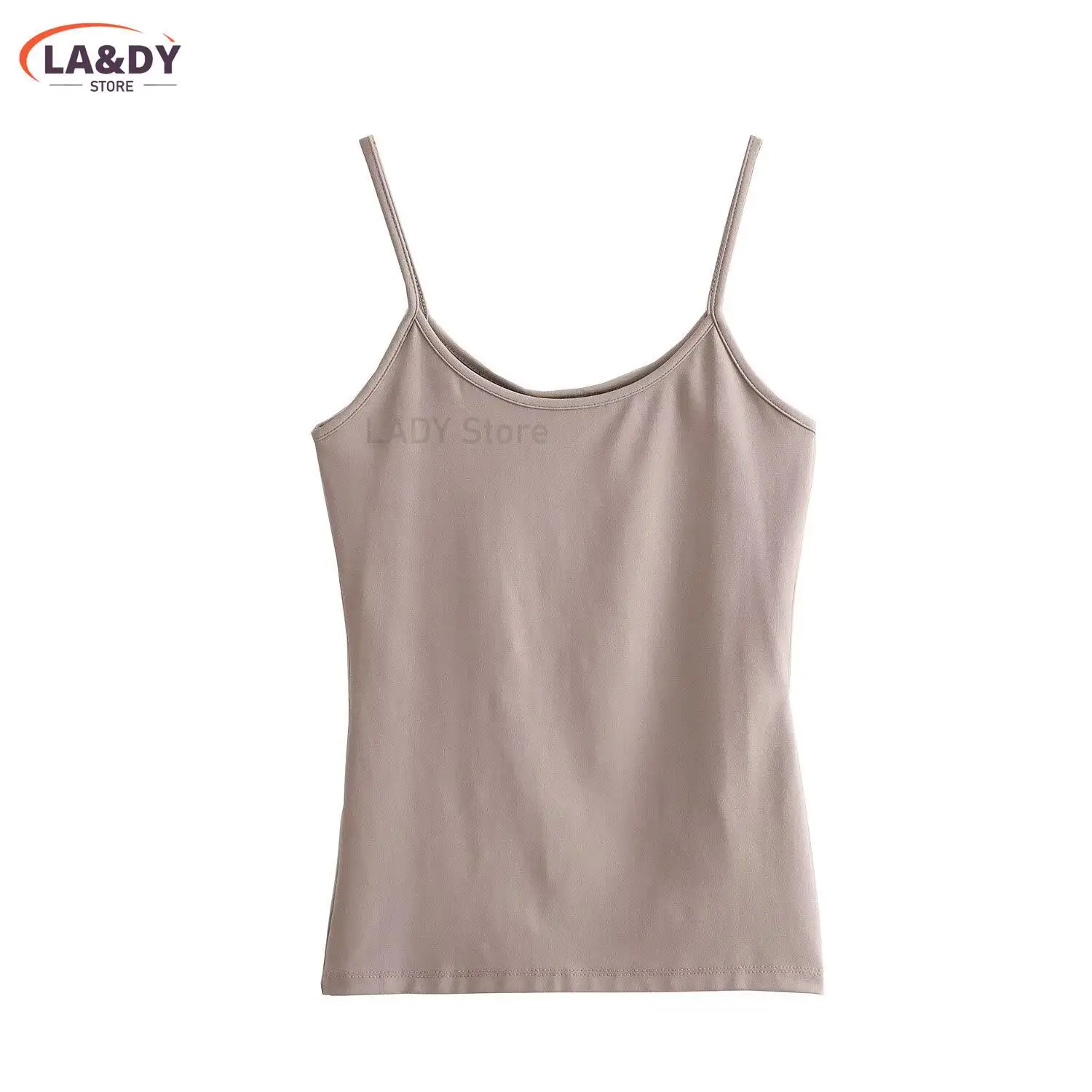 2024 New Women\'s Fashion Elastic Slim Fit T-Shirt Vest Female Thin Strap Casual Chic Top