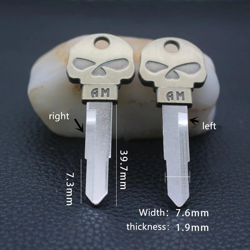 1 PCS  Skull Motorcycle Uncut brass Blade Blank Key Embryo Fit For Honda motorcycle