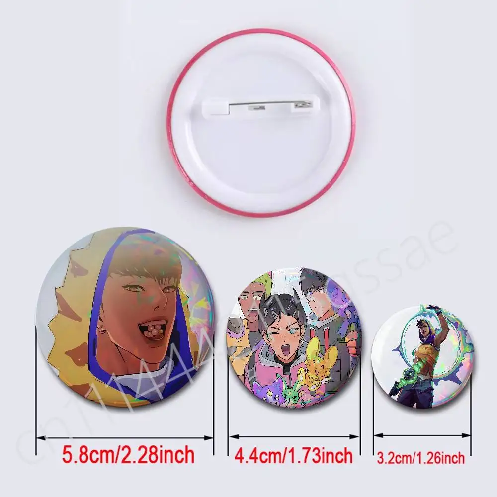 FOR Valorant Miks Round Exquisite Laser Badge Brooches Creative Pins For Clothes Hat Backpack Gift Accessories