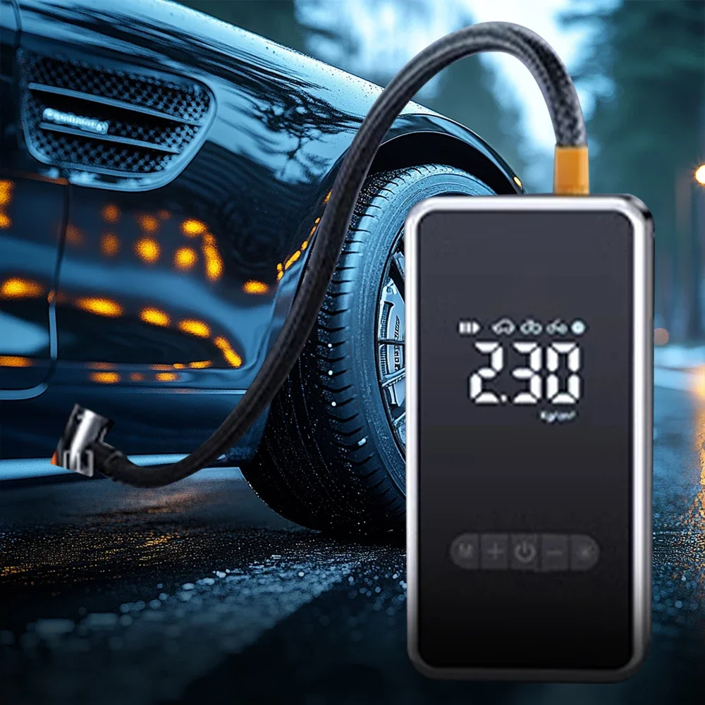 

Электрический воздушный насос, накачка шин, портативный компрессор, цифровой дисплей, 150PSI, перезаряжаемый насос, быстрая накачка для автомобиля