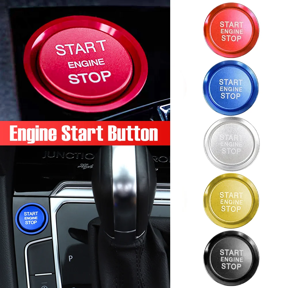 1 مجموعة محرك السيارة بدء وقف زر حلقة غطاء الألومنيوم دائم تتلاشى مقاومة لشركة فولكس فاجن MK7 السابع GTI R جيتا CC Arteon باسات B8 #1