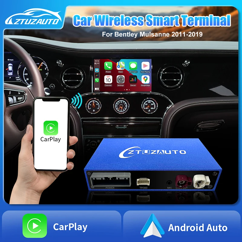 Wireless CarPlay For Bentley Mulsanne Android Auto Airplay Mirror link Retrofit Car Ai Box Multimedia USB Navigation DSP Camera