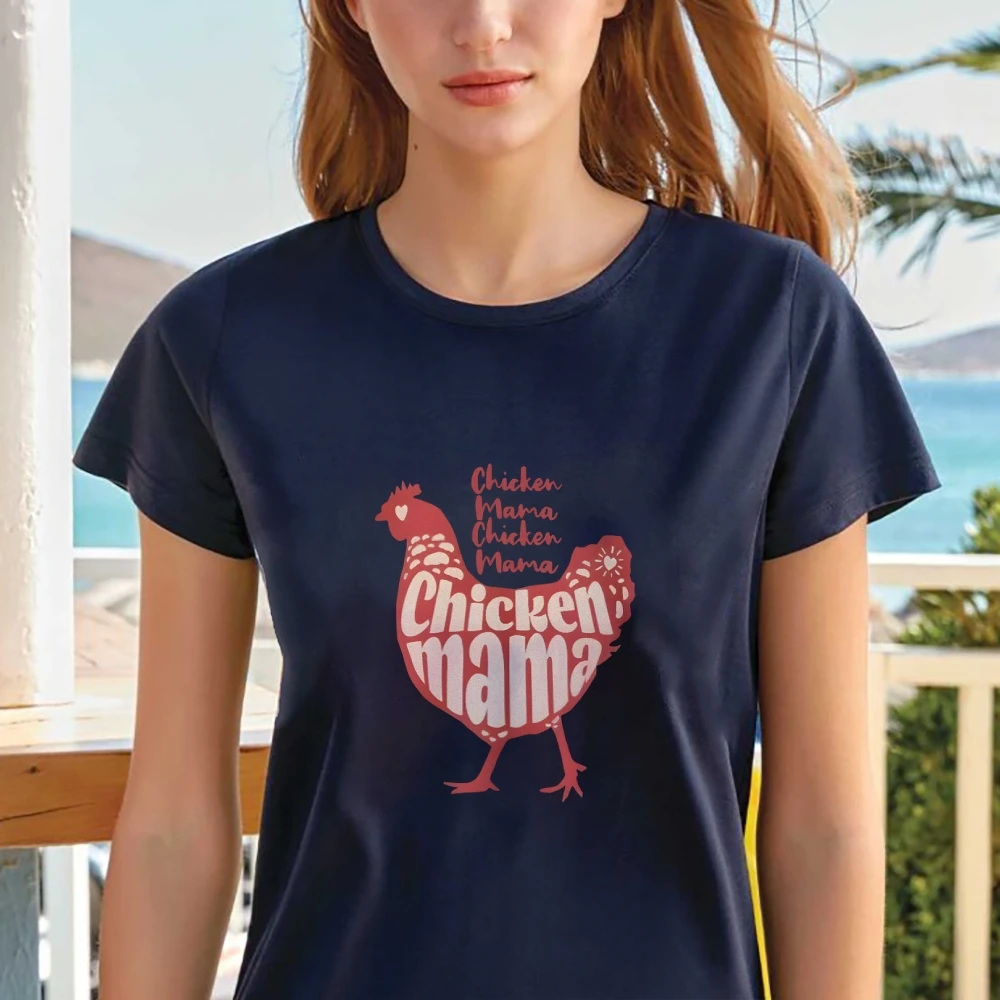Chicken Mama Shirt Chicken Lover Shirt Women's Farm Tees Women Graphic T-Shirt Y2K Tees