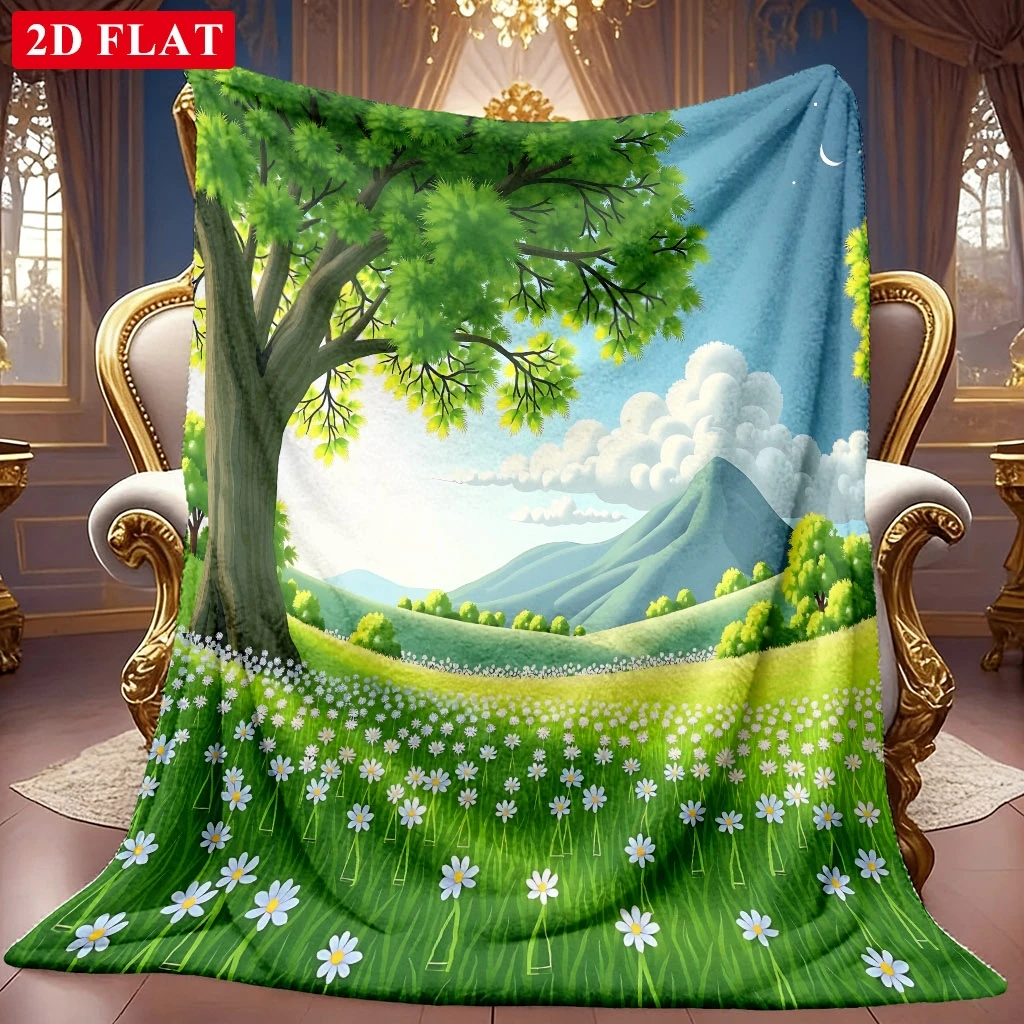 Modern Pastel Color Block Ultra Soft Bed Throw Blanket Versatile Home Accent For Coffee Shop Office Gym Dance Studio Lounge