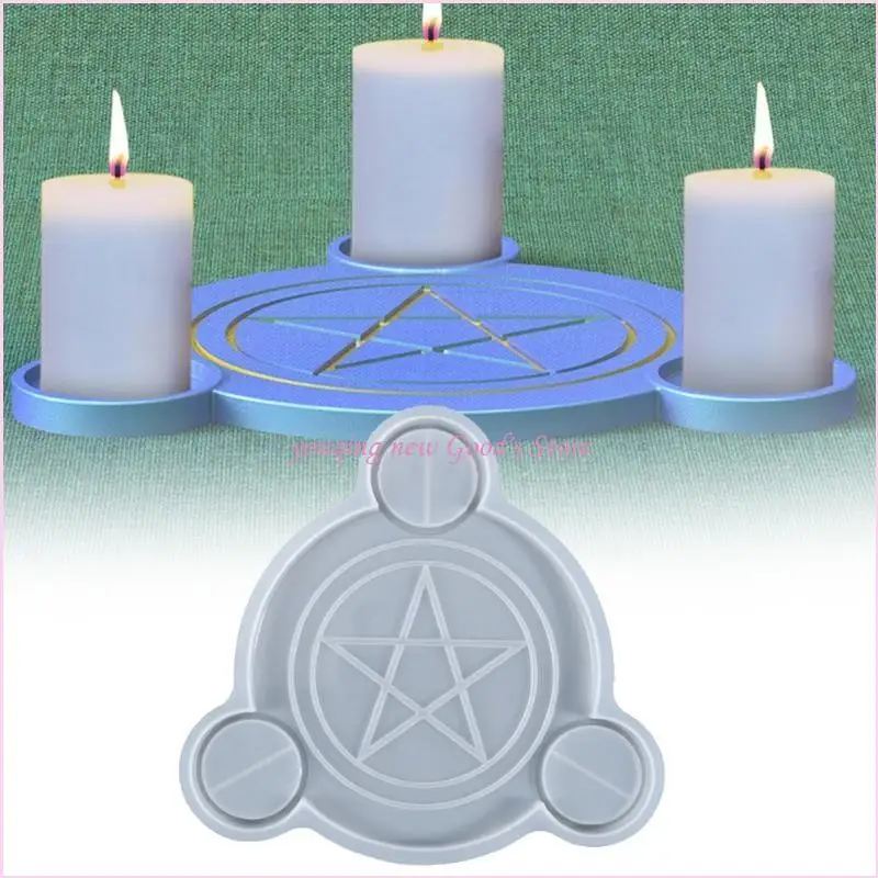 57QA Pentagrams Mold Resin Casting Holder Silicone Mold Suitable for Epoxy Resin Diy Holder Family Table Decor